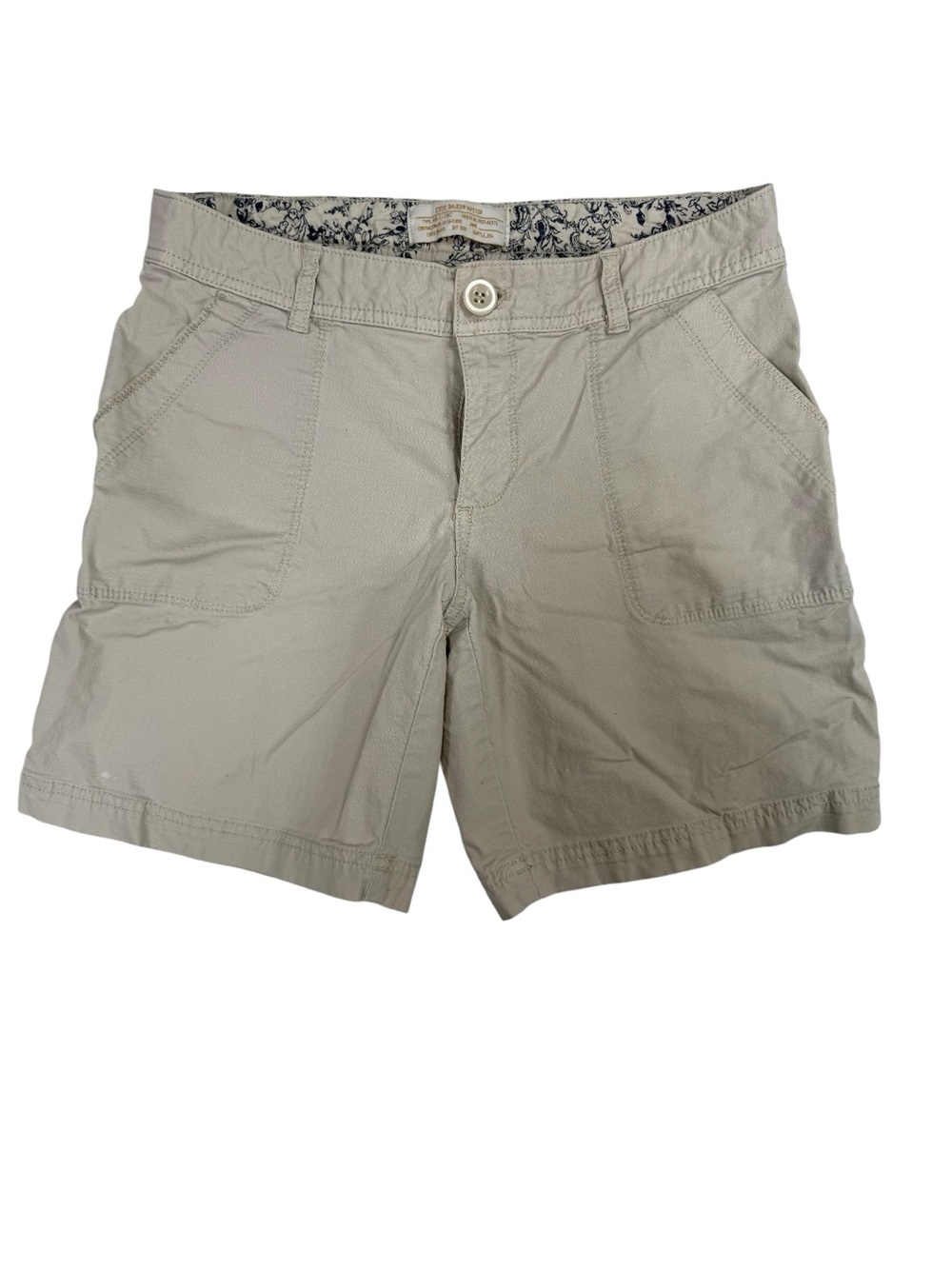 Eddie Bauer Women’s Beige Khaki Bermuda Shorts Cotton Casual Outdoor size 2